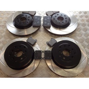 F+R 6 Groove Discs and Kevlar Pads Package STI Impreza - Image 2