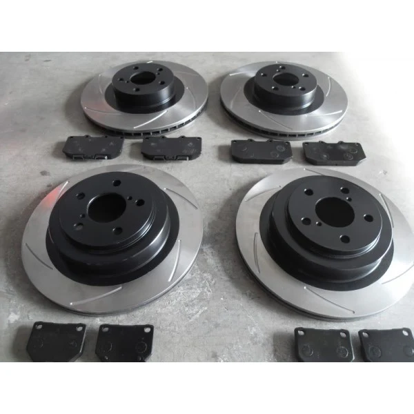 2001 + WRX Front and Rear 6 Groove Discs and kevlar pads